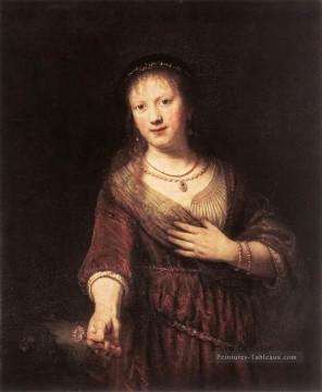 Rembrandt van Rijn œuvres - Portrait de Saskia avec une Fleur Rembrandt